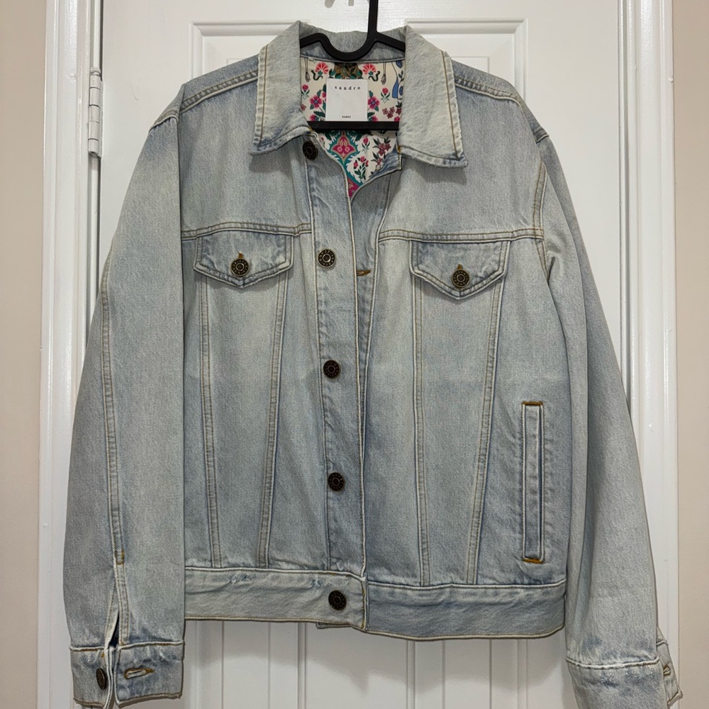 Sandro Faded Blue Jean Jacket